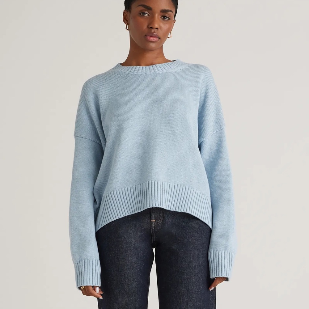 NWT Quince 100% Organic Cotton Boyfriend Crew Sweater
